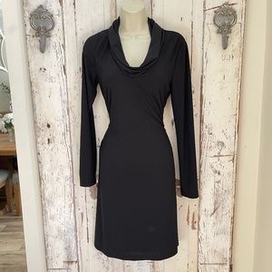 White House Black Market Sizes Medium Woman's Black Long Sleeve Cowl Neck Dress
